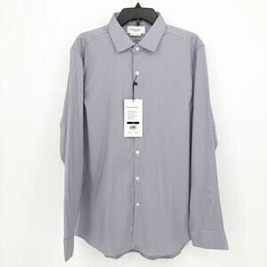 MINISTRY OF SUPPLY Men's Aero Dress Shirt XL Slim Blue Purple Grid Button Up NWT
